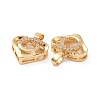 Brass Micro Pave Clear Cubic Zirconia Charms KK-E068-VC282-3