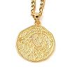 Brass Clear Cubic Zirconia Curb Chain Constellation Pendant Medal Necklaces for Women LS-NJEW-U010-01G-02-1