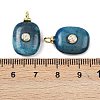 Dyed Natural Blue Agate Pendants KK-B157-42F-08-3