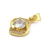 Rack Plating Brass Micro Pave Cubic Zirconia Pendants KK-G513-08G-2