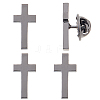 4Pcs Cross Brass Brooches JEWB-FH0001-69EB-1