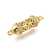 Rack Plating Brass Micro Pave Cubic Zirconia Hollow Column Links Connector Charms X-ZIRC-F142-50A-G01-2