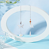 2Pcs 2 Styles Glass & Alloy Butterfly Hanging Suncathers HJEW-LP0002-89B-1