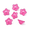 Chunky Magenta Transparent Frosted Flower Acrylic Beads X-PL560-14-2