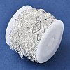 Handmade Brass Pave Clear Cubic Zirconia Rhombus Link Chains CHC-G027-01S-2