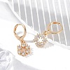 Brass Micro Pave Clear Cubic Zirconia Leverback Earrings EJEW-K300-12G-1