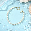 Natural Cultured Freshwater Pearl & Electroplate Non-magnetic Synthetic Hematite Beaded Bracelets for Women BJEW-JB14070-2