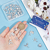 40Pcs 10 Style Alloy Crystal Rhinestone Pendants ALRI-SC0001-36-3