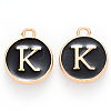 Golden Plated Alloy Enamel Charms sgENAM-SZ0001-25B-K-1