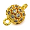 Brass Micro Pave Clear Cubic Zirconia Connector Charms KK-A230-06B-G-2