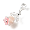 Brass Pave Clear Cubic Zirconia Pendants KK-CBA15EE-02P-2