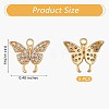 5 Pieces Butterfly Clear Cubic Zirconia Charm Pendant Brass CZ Charm Insect Pendant  Gold Plated for Jewelry Necklace Earring Making Crafts JX385A-2