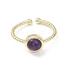 Natural Amethyst Cuff Rings RJEW-E074-01G-03-3