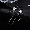 925 Sterling Silver Flower Ear Threads EJEW-P296-20P-4