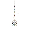 7 Chakra Natural & Synthetic Mixed Stone Beads Pendant Decorations HJEW-TA00109-1