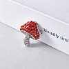 Cubic Zirconia Mushroom Brooch JBR102C-2