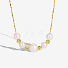 925 Sterling Silver & Baroque Natural Freshwater Keshi Pearl Round Graduated Beaded Necklaces FS-WG72E9B-02-3