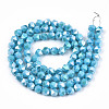 Electroplate Opaque Glass Beads Strands X-EGLA-T019-05L-2