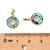 Brass Micro Pave Clear Cubic Zirconia Charms KK-G538-08G-3