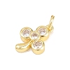 Brass Micro Pave Clear Cubic Zirconia Pendants LS-KK-H273-38G-02-2