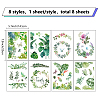 8 Sheets 8 Styles PVC Waterproof Wall Stickers DIY-WH0345-078-2