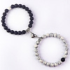 8mm Round Gemstone Beaded Bracelets GW1504-16-1