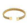 304 Stainless Steel Wire Mesh Cuff Bangles for Women LS-BJEW-D022-01A-G-3