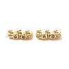 Brass Micro Pave Clear Cubic Zirconia Slide Charms KK-G481-01G-1