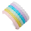 6Pcs 6 Colors 8mm Round Imitation Jade Glass Beaded Stretch Bracelet Sets BJEW-JB10774-5