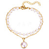 Alloy Flat Round Charm Bracelets WG5D178-01-3