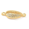 Brass Micro Pave Cubic Zirconia Connector Charms KK-U053-05G-2