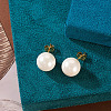 925 Sterling Silver Round Stud Earrings EJEW-TAC00030-04-6