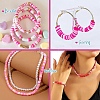 Valentine's Day DIY Polymer Clay Beads & Alloy Enamel Charm Stretch Bracelets Making Kits DIY-YW0012-66-6