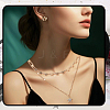 2 Sets 2 Colors Alloy Crystal Rhinestone Star Link Chain Necklace Sets NJEW-SC0001-54-5