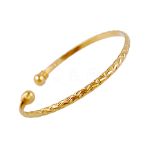 Perfect Design Real 18K Gold Plated Brass Torque Cuff Bangle BJEW-EE0001-05
