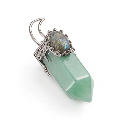 Natural Green Aventurine Pointed Big Pendants G-I275-01D-1