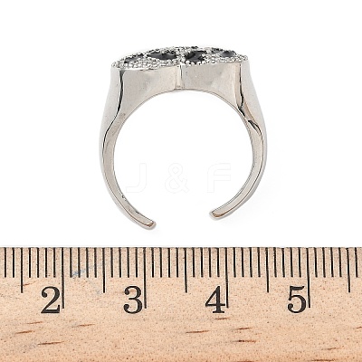 Brass Micro Pave Cubic Zirconia Cuff Rings RJEW-H256-07P-1