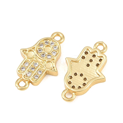 Brass Micro Pave Clear Cubic Zirconia Connector Charms CU-CBAB719-07G-C-1