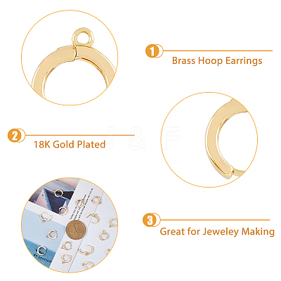 20Pcs Brass Hoop Earrings KK-DC0002-99-1