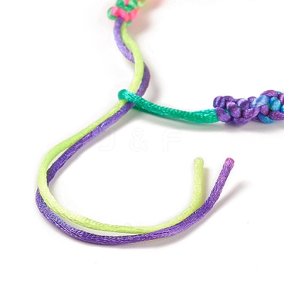 Rainbow Color Polyester Braided Adjustable Bracelet Making for Women BJEW-F454-04-1