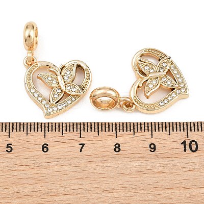 Alloy Crystal Rhinestone European Dangle Charms AL-CBAC2D3-17G-1