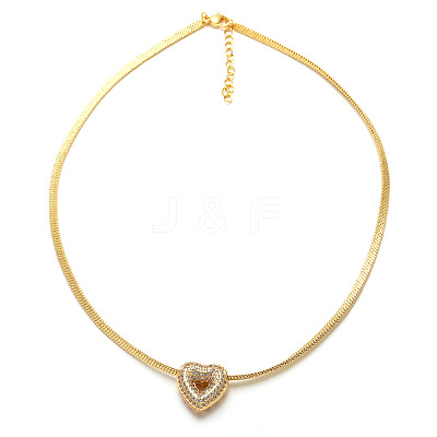 Brass Micro Pave Clear Cubic Zirconia Pendant Necklaces WG2FDF6-02-1
