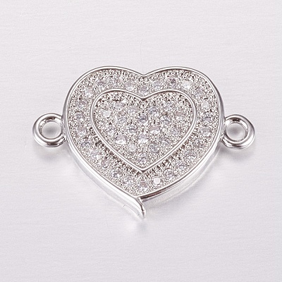 Brass Micro Pave Cubic Zirconia Links ZIRC-E150-07P-1