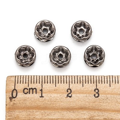 Brass Rhinestone Rondelle Space Beads RB-H035-22-1
