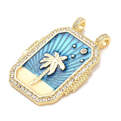 Brass Micro Pave Cubic Zirconia Pendants KK-K408-72G-01-1