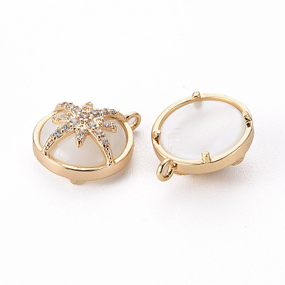 Brass Micro Pave Clear Cubic Zirconia Charms KK-Q765-017-NF-1