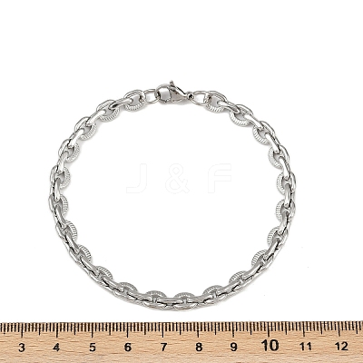 201 Stainless Steel Cuba Style Chian Bracelet for Men BJEW-B138-06P-01-1