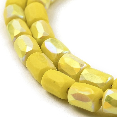 Frosted Opaque Glass Beads Strands GLAA-P058-07B-1