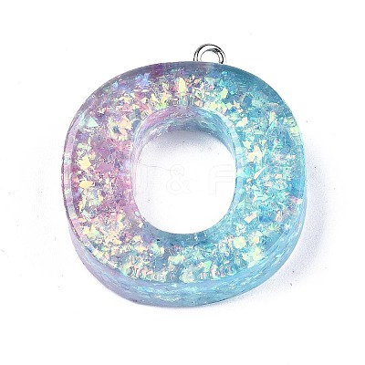 Transparent Epoxy Resin Pendants LS-CRES-S364-002O-1