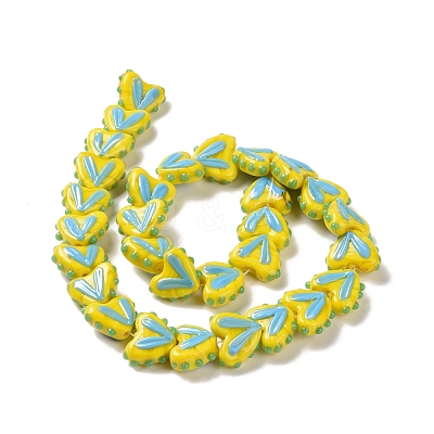 Heart Handmade Lampwork Beads Strands LAMP-G150-01C-1